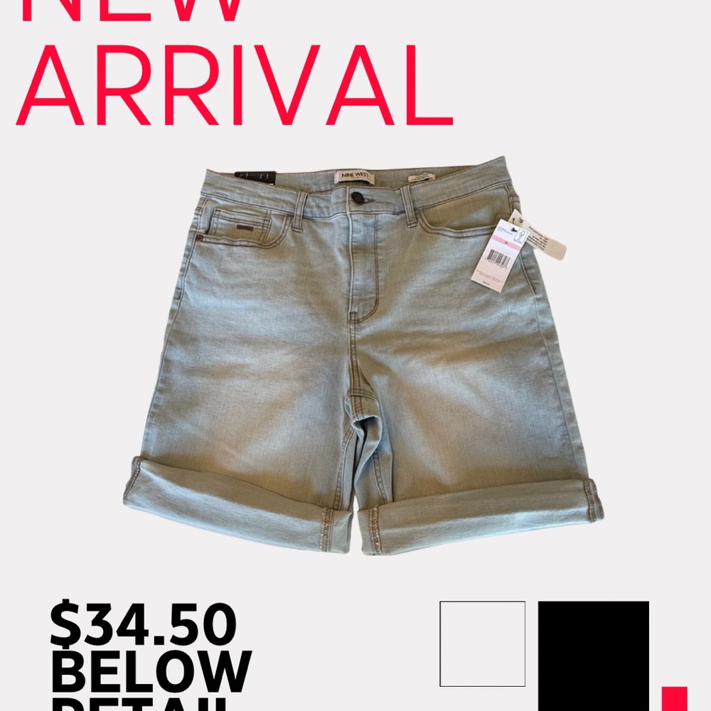 Nine West High-Rise Cuffed Bermuda Shorts